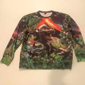 Crazy Tstars TRex Dinosaur Christmas shirt